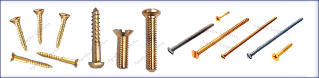 Socket head screws, Round head slotted screws, Pan head slotted screws, Combination head screws, Cheese head slotted screws, Counter sunk head slotted screws, Knurled slotted screws, Terminals screws, Special head screws, Slotted grub screws, Brass screws general Hardware, Brass Machine Screws, Brass Bronze Set Screws